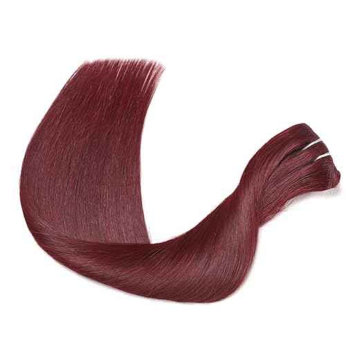 Clip in Hair Extensions Real Human Hair, Remy Human Hair Extensions Clip ins for Women, Invisible Seamless Natural Straight Double Weft, 8pcs 100g 18inch #99J Burgundy