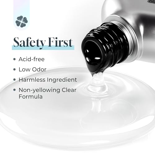 Luckyfairy No Wipe Gel Top Coat & Rubber Base Coat Set 15ml - Long Lasting Nail Polish