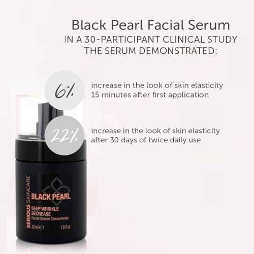 Serious Skincare - Black Pearl Deep Wrinkle Decrease Face Serum - Repair Deep Lines & Wrinkles - Increases Skin Hydration & Elasticity - Radiance Boosting for Luminous Glowing Skin 1 Fl. Oz.
