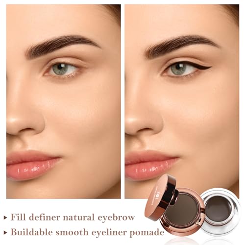 Eyebrow Duo Kit with Powder & Gel Pomade, Waterproof Brow Filler