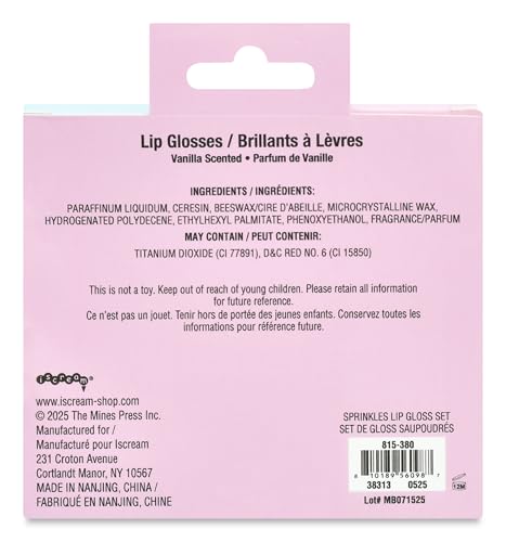 iscream Vanilla Scented Roller Ball Lip Gloss Set - 3 Pack
