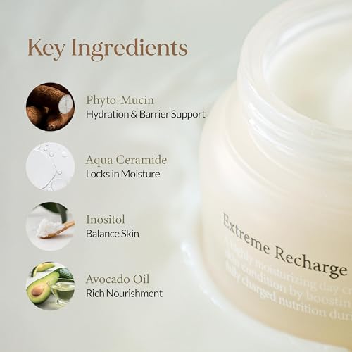 LU'PIUM Extreme Recharge Day Cream ? Vegan Moisture Shield & Barrier Repair Cream for Dry or Sensitive Skin, 5 Plant Mucin Complex & Liposome Nutrition, Inspired by Korean Skincare