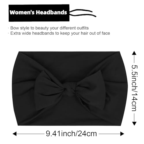 Bow Headbands for Women - 4 Pack Wide Non-Slip Hair Bands