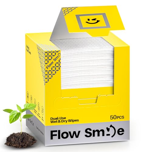 Face Towels, Disposable Clean Towels, Extra Thick, Hypoallergenic for Sensitive Skin, Unscented Lint-Free, Dry Wipes for Cleansing & Makeup, Dual-Textured AB Sides, 50 Counts (1 Pack)