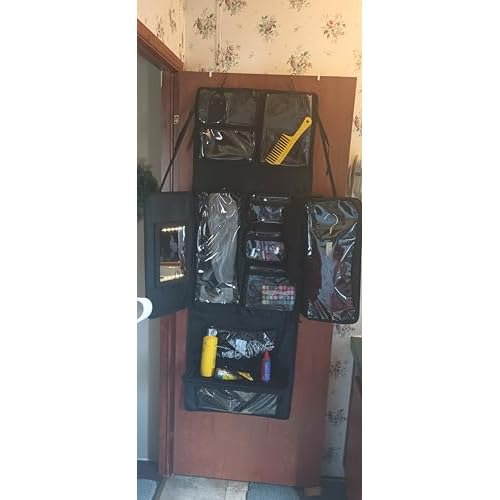 UELLE Wig-A-Way : Travel hair/Wig bag, Store and Organize your wigs, Carries cosmetics, toiletries, and hair tools, Hangs on door or wall.
