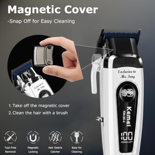 KEMEI 90-4 Professional Hair Clippers for Men - Cordless, 11500 RPM