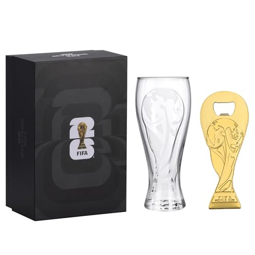 FIFA World Cup 2026 Pilsner Beer Glass & Trophy Bottle Opener Set