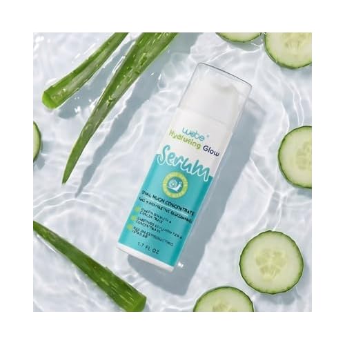 WEBE Naturals Snail Mucin 94% Hydrating Glow Serum | 1.3% Hyaluronic Acid & N-Acetyl Glucosamine | Collagen Boosting, Plumping, Anti Aging, Intense Moisturizing Serum for Radiant, Dewy Skin