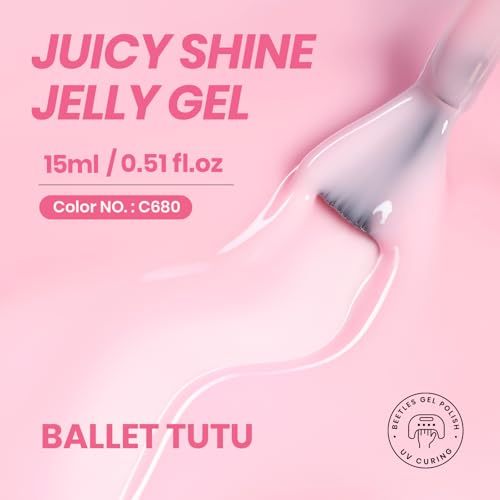 Beetles Nude Gel Nail Polish - Sheer Pink Ballet Tutu, 15ml Long-Lasting Gel