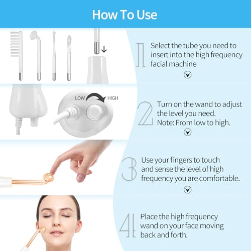 High Frequency Facial Wand with 4 Tubes - Skin & Hair Therapy