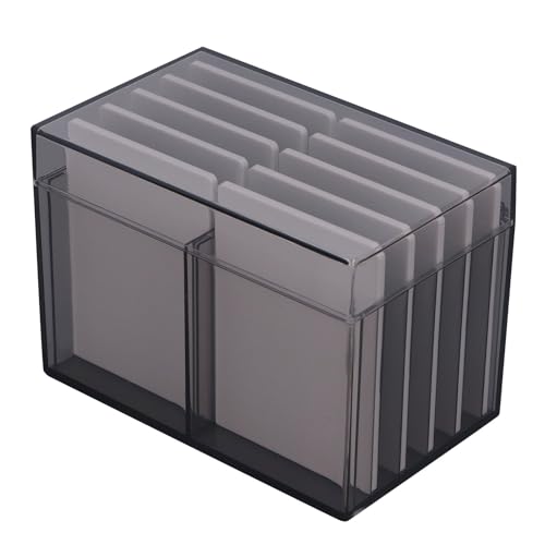 FOSA 10 Layers Acrylic Eyelash Storage Box, Magnetic Bottom Extension Grafting Tool with False Eyelashes Pallet Holder, Water (Tea Transparent)