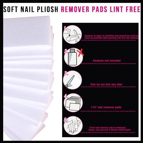 Gel Nail Remover Kit with Clips, Files & 115 Cotton Pads