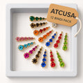 12 Crystal Bindis Set - Bridal Forehead Jewels