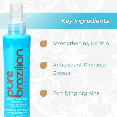 Pure Brazilian Leave-In Conditioner with Keratin, 6.78 oz/200 ml