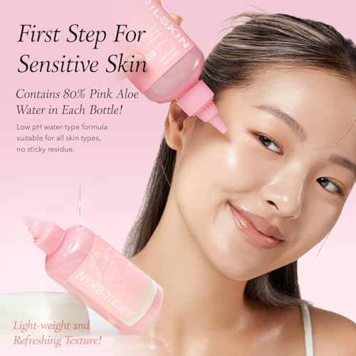 APRILSKIN Pink Aloe Trouble Soothing Duo: Pink Aloe Facial Polish Cleanser and Vita Toner