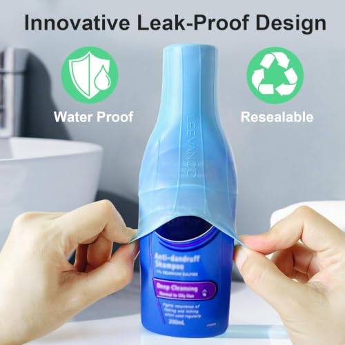 8 Pack Silicone Bottle Covers for Travel Leak-Proof & Elastic Fit