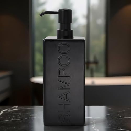 Rectangular Resin Dispenser Premium Bathroom Shampoo Conditioner Body Wash Bottle Modern Refillable Pump Design