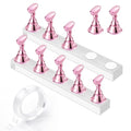 Pink Magnetic Nail Stand for Press-On Nail Art Practice & Display - 10pcs