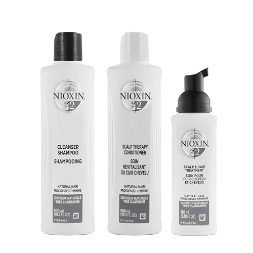 Nioxin System Kit 2, Natural Hair with Light Thinning, Full Size (3 Month Supply)