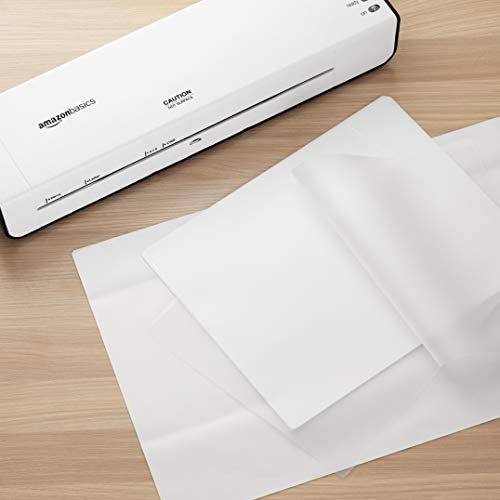 Amazon Basics Clear Thermal Laminating Plastic Paper Laminator Sheets - 9 x 11.5-Inch, 50-Pack, 3mil