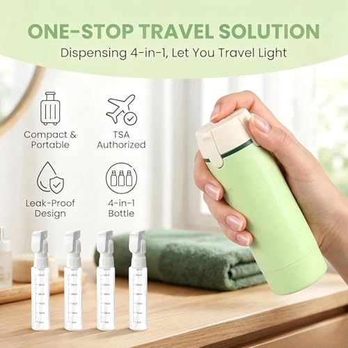 Travel Dispenser 4-Pack 30ML Leak Proof Bottles for Toiletries