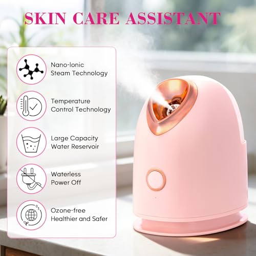 Pjordo Facial Steamer Spa Kit with 17 Skin Care Tools