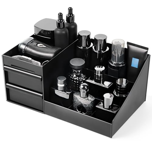 Cologne Organizer for Men with Drawers | Bathroom Perfume Storage
