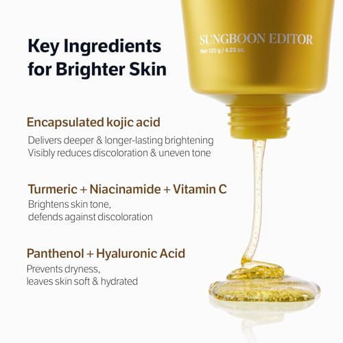 SUNGBOON EDITOR Kojic Turmeric Capsule Brightening Cleanser for Uneven Spots, Acne-prone Skin & Blackhead | Low pH Gentle Gel Face Wash | Kojic Acid & Niacinamide | Korean Skincare (Pack of 2)