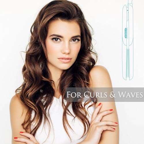 Heysam 1.6" Titanium Ceramic Flat Iron Hair Straightener 2-in-1
