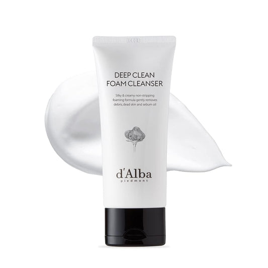 d’Alba Italian White Truffle Deep Foam Cleanser, Vegan Skincare, Gentle Facial Foam Cleanser for All Skin Types, Safe for Sensitive Skin, Hypoallergenic, Korean Skin Care