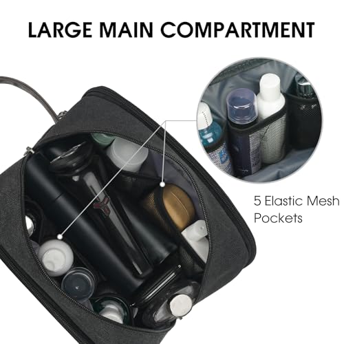 WANDF Travel Toiletry Bag with Wet Compartment & Hanging Hook