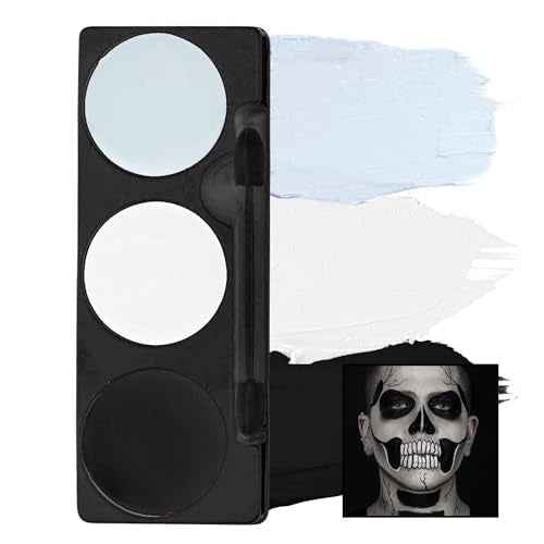 Mehron Makeup Tri-Color Character Makeup Palette | Halloween, Special Effects and Theater Cream FX Palette | Face Paint .7 oz (20 g) (Skeleton)