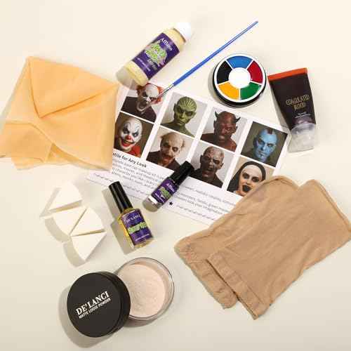 Bald Cap Halloween Makeup Kit for Woman Man, Professional Complete Bald Cap Character Set for Cosplay,Sfx Halloween Makeup Costumes Party Theater look-with Instruction, Realistic Bald Cap Kits