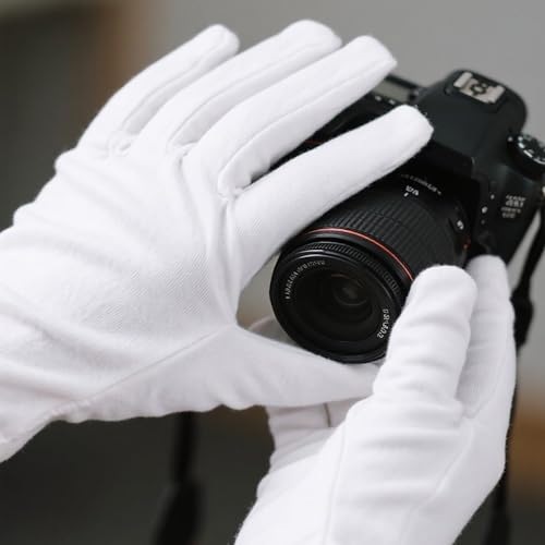 White Cotton Gloves for Dry Hands - 6 Pairs Moisturizing Eczema Treatment