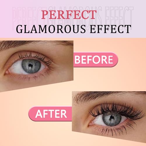Fake Eyelashes Fluffy Lashes D Curl Faux Mink Lashes Cat Eye Lashes Wispy Fake Lashes Fox Eye Manga Lashes Volume Strip Lashes 10 Pairs Pack by YILATAO (10Pairs-huangse-w68)