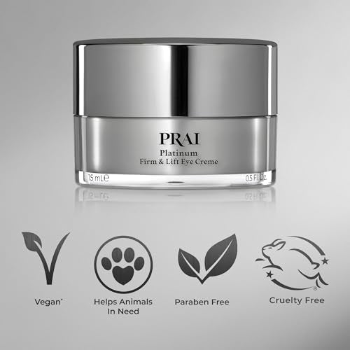 PRAI Beauty Platinum Firm and Lift Eye Creme - Tightening and Firming Eye Cream - Anti-Aging Under Eye Cream - Irritation Free - 0.5 Oz