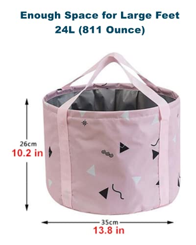 Portable 24L Collapsible Foot Soaking Basin - Travel Foot Spa Tub
