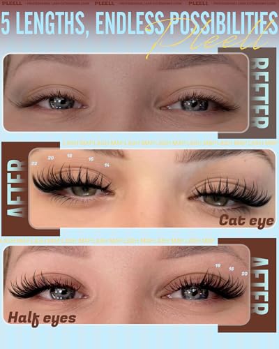 Wispy Lash Clusters 14-22mm D-Curly Volume Eyelashes