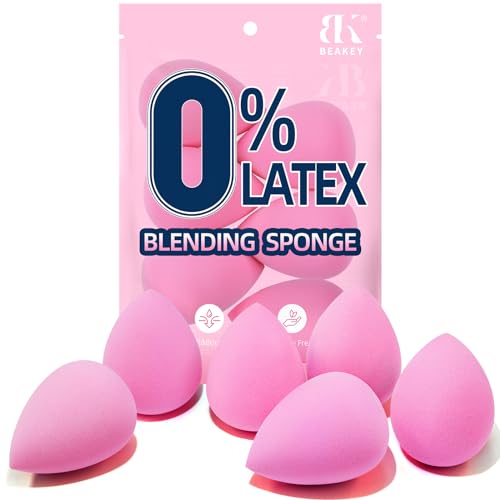 BEAKEY Makeup Sponge Set of 6 - Latex-Free Beauty Blenders