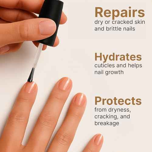 C CARE Vanilla & Sugar Cuticle Oil For Nails - Repairs Cuticles Overnight - Moisturizes and Strengthens Nails and Cuticles - Dropper & Brush included - 2.5oz