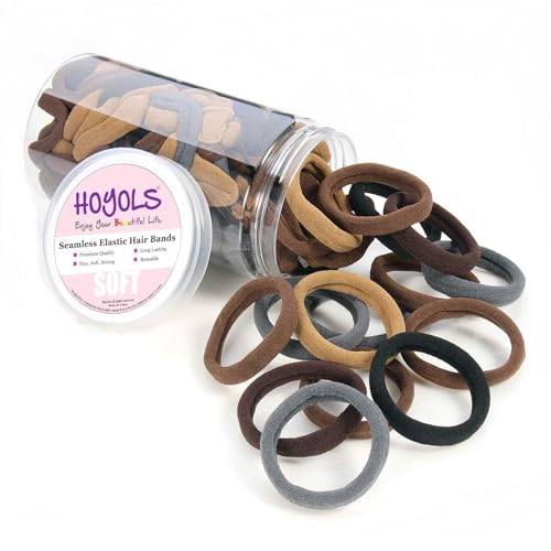 HOYOLS 100pcs Seamless Hair Ties No Damage Scrunchies