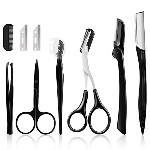 9-in-1 Eyebrow Kit with Razors, Scissors & Tweezers