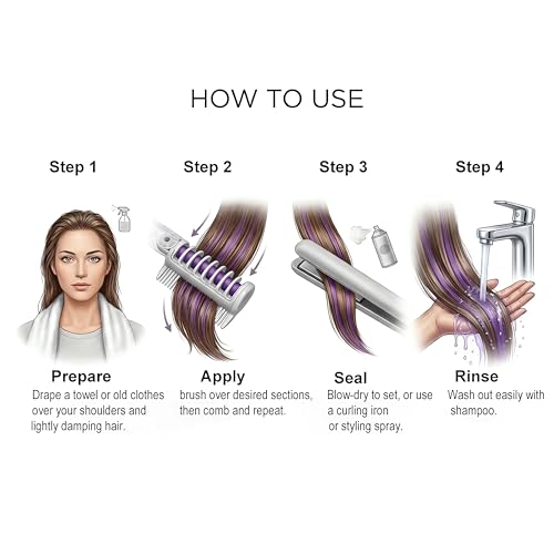 10-Color Hair Chalk Comb Set - Washable Temporary Hair Dye