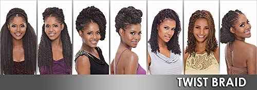 6 PACKS/LOT FreeTress Equal Synthetic Hair Braids Marley Braid (Jamaican Twist Braid) (1B)