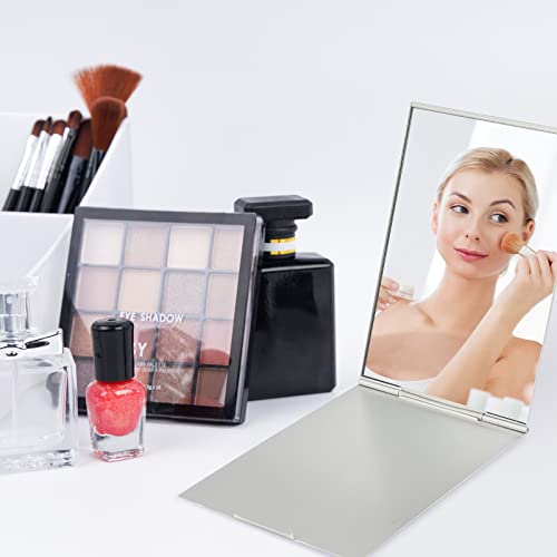 G2PLUS 4.5x3 Inch Portable Folding Vanity Mirror - Slim Travel Makeup & Grooming Mirror