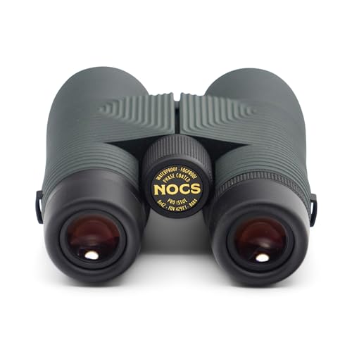 Nocs Provisions Pro Issue 8x42 Waterproof Binoculars, 8X Magnification, Phase Coated Bak4 Prism, Wide View Multi-Coated Lenses for Bird Watching, Wildlife Viewing & Stargazing - Alpine Green