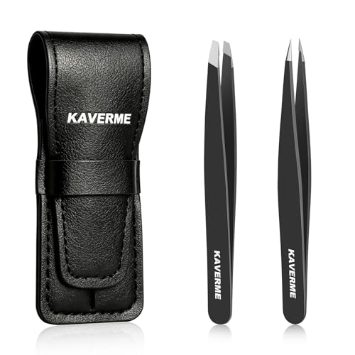 2-Piece Precision Tweezers Set – Slant & Point Tips for Eyebrows