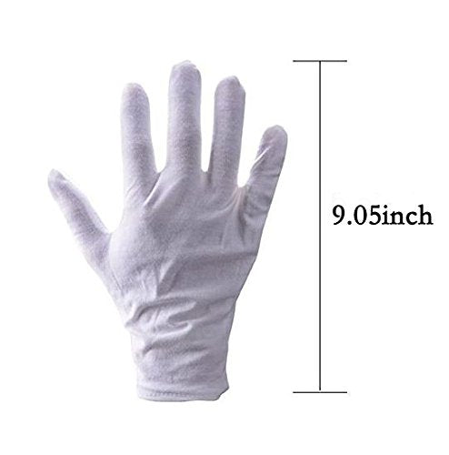 10 Pairs White Cotton Gloves Large - Art, Jewelry & Inspection
