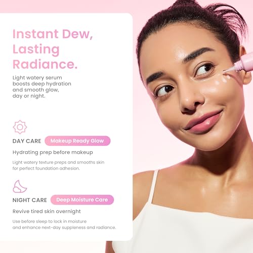Glow Skin Prep Primer Serum ? Makeup Gripping & Hydrating Radiance Base | Triple HA, Panthenol & Biopeptides | Flawless, Extended Wear Primer | 45 ml / 1.52 fl. oz.