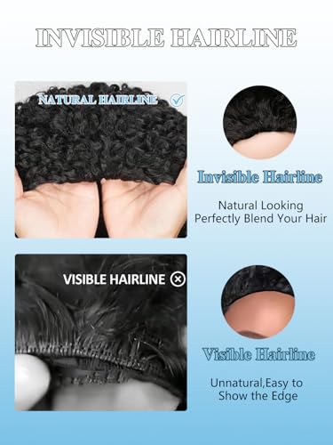 Burmese Curly Half Wig 18" Human Hair Glueless Drawstring